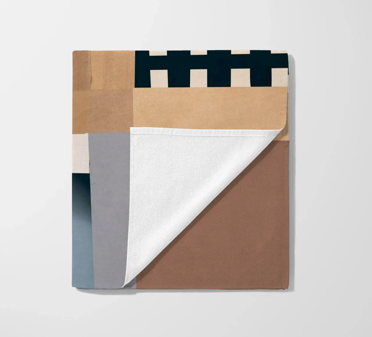 Modern Abstraction Mocha Mousse 3 beach towel by Gaite
