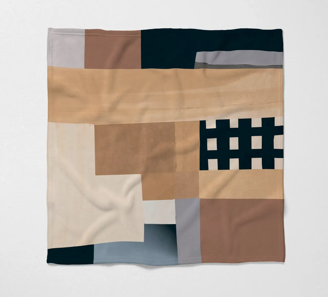 Modern Abstraction Mocha Mousse 3 fleece blanket by Gaite