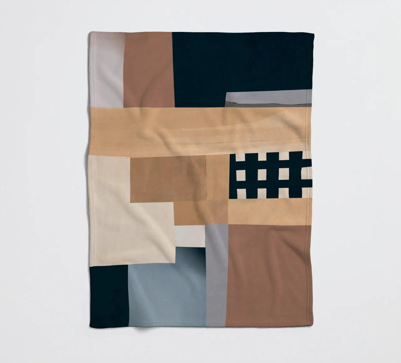 Modern Abstraction Mocha Mousse 3 fleece blanket by Gaite