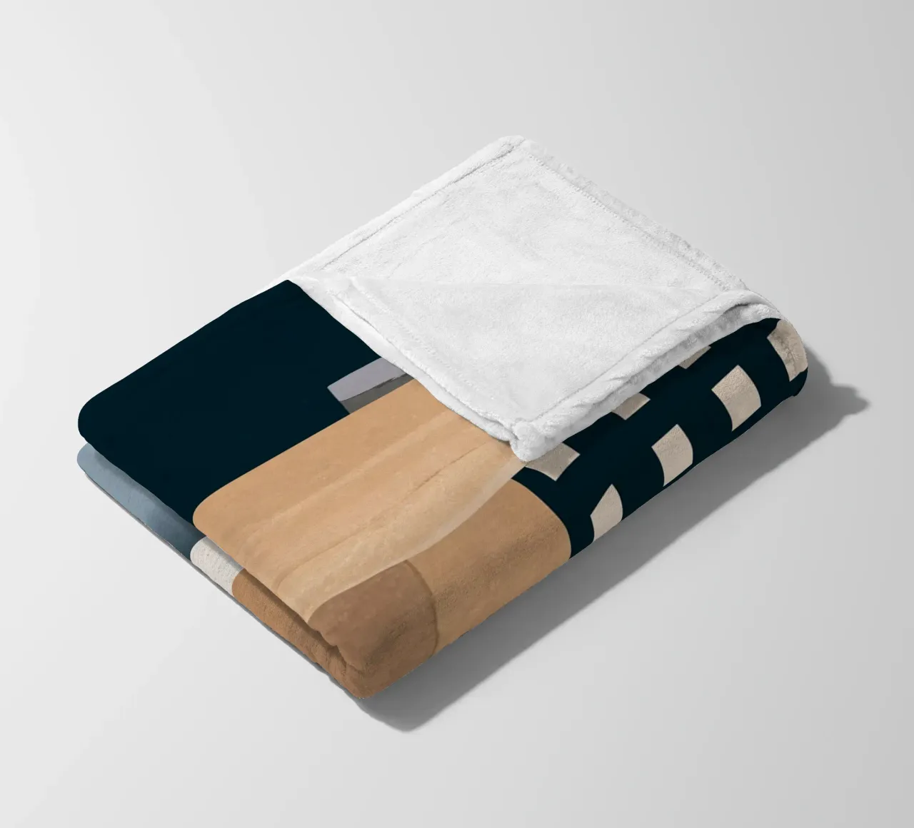 Modern Abstraction Mocha Mousse 3 fleece blanket by Gaite