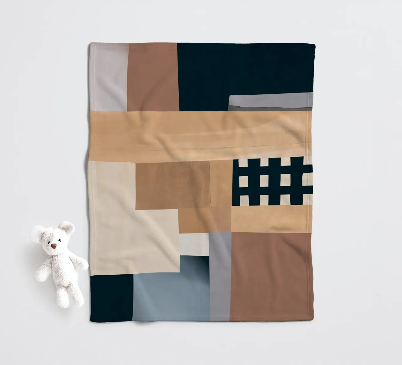Modern Abstraction Mocha Mousse 3 fleece blanket by Gaite