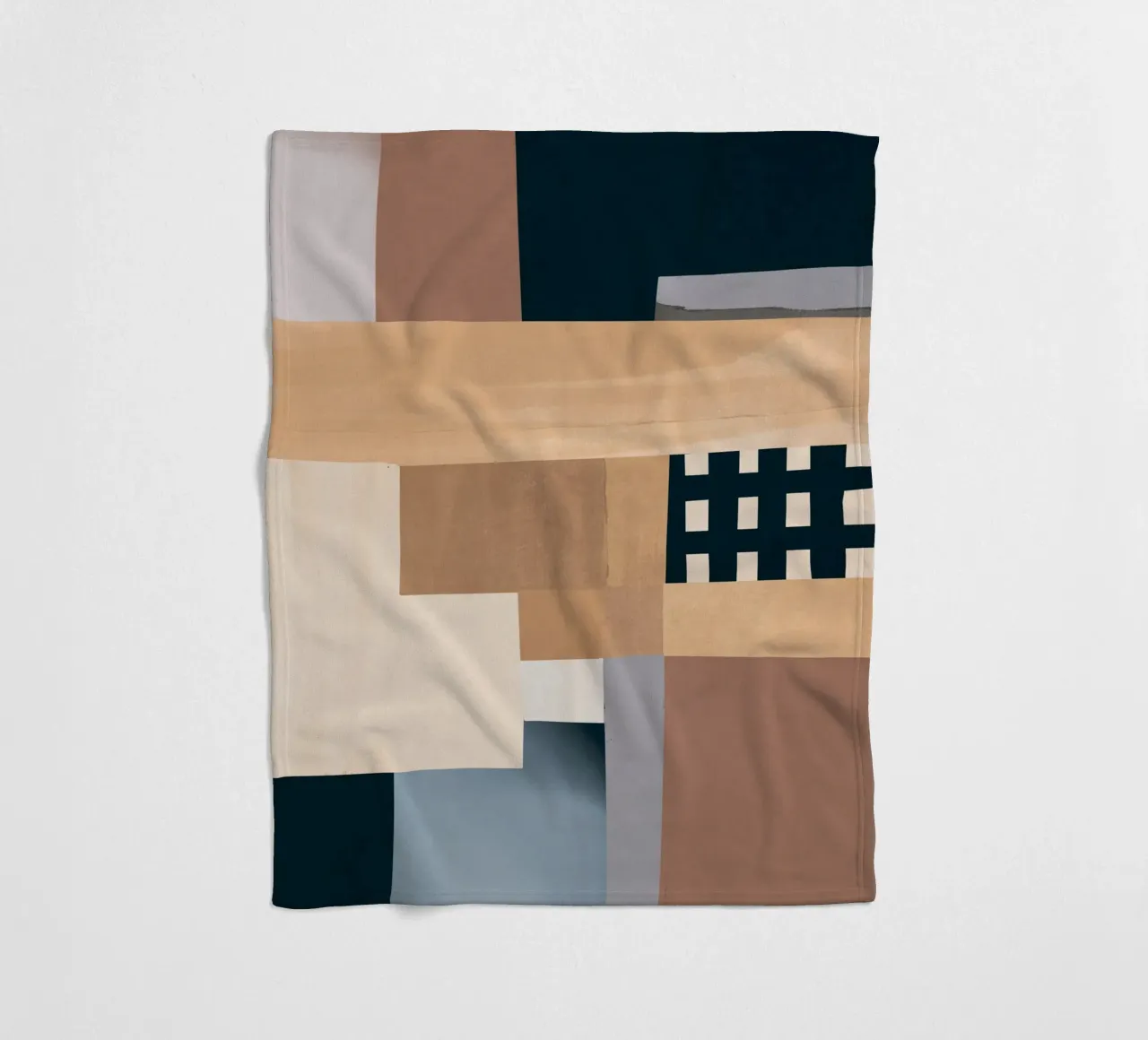 Modern Abstraction Mocha Mousse 3 fleece blanket by Gaite