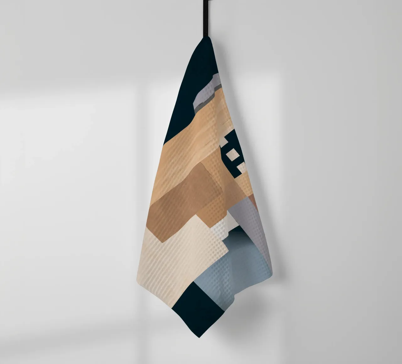 Modern Abstraction Mocha Mousse 3 tea towel by Gaite