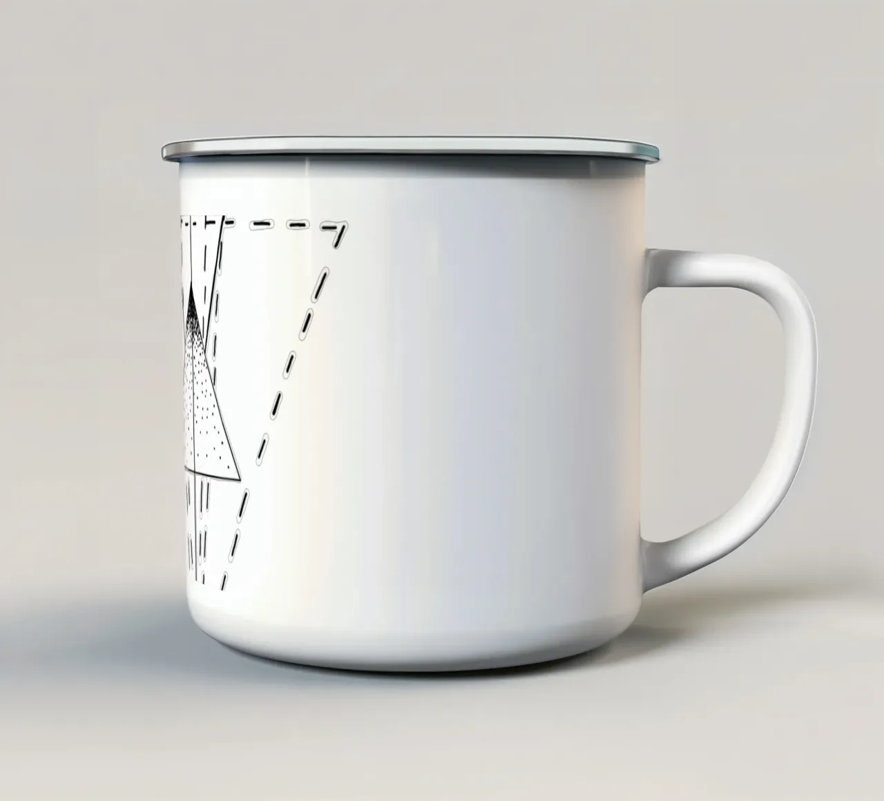 Lineart | TriangleMandala enamel mug by venten