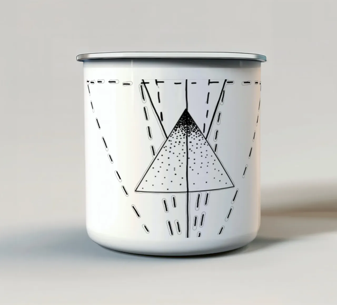 Lineart | TriangleMandala enamel mug by venten