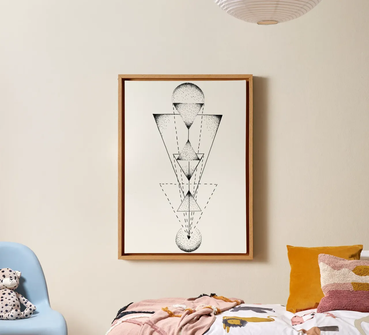 Lineart | TriangleMandala tela con Cornice a cassetta da venten