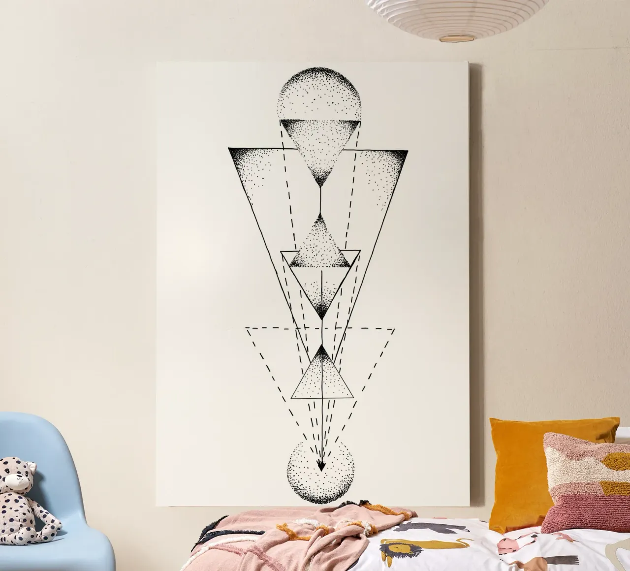 Lineart | TriangleMandala tela con Cornice a cassetta da venten