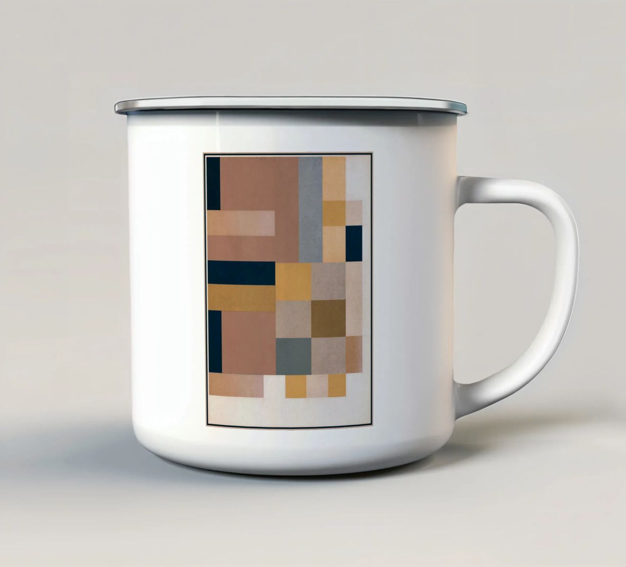 Astrazione moderna Mousse di moka 4 tazza in smalto da Gaite