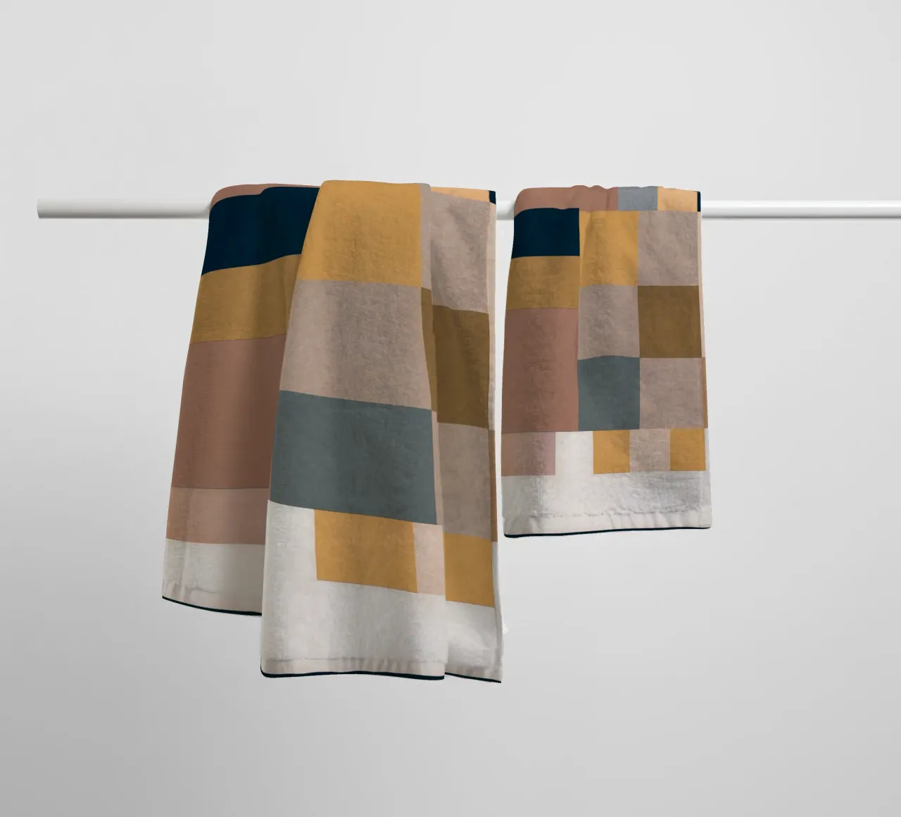 Modern Abstraction Mocha Mousse 4 towel by Gaite