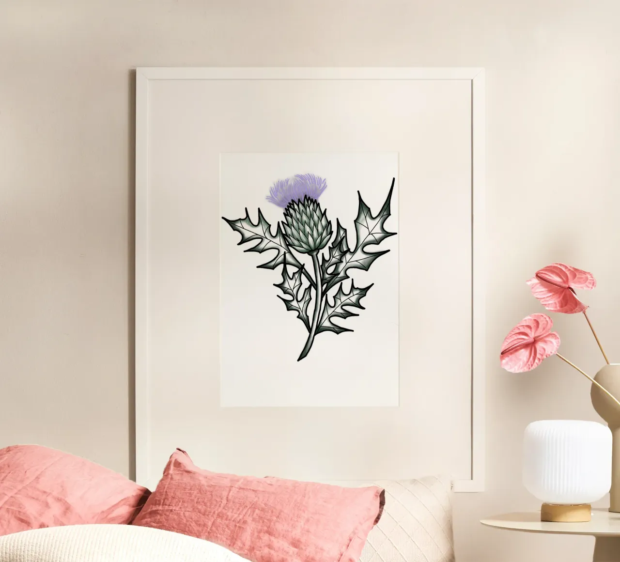 Lineart | Distel poster con telaio in plastica da venten