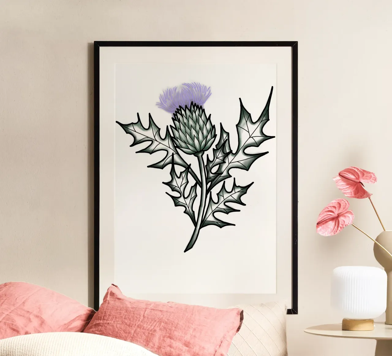 Lineart | Distel poster con telaio in plastica da venten