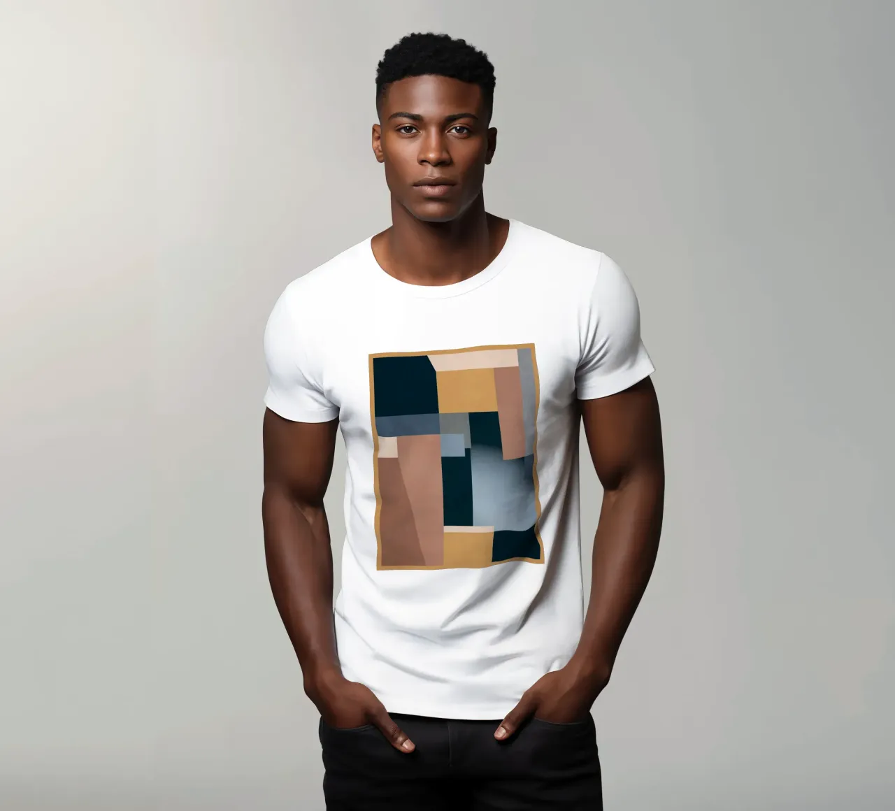 Modern Abstraction Mocha Mousse 5 t-shirt by Gaite