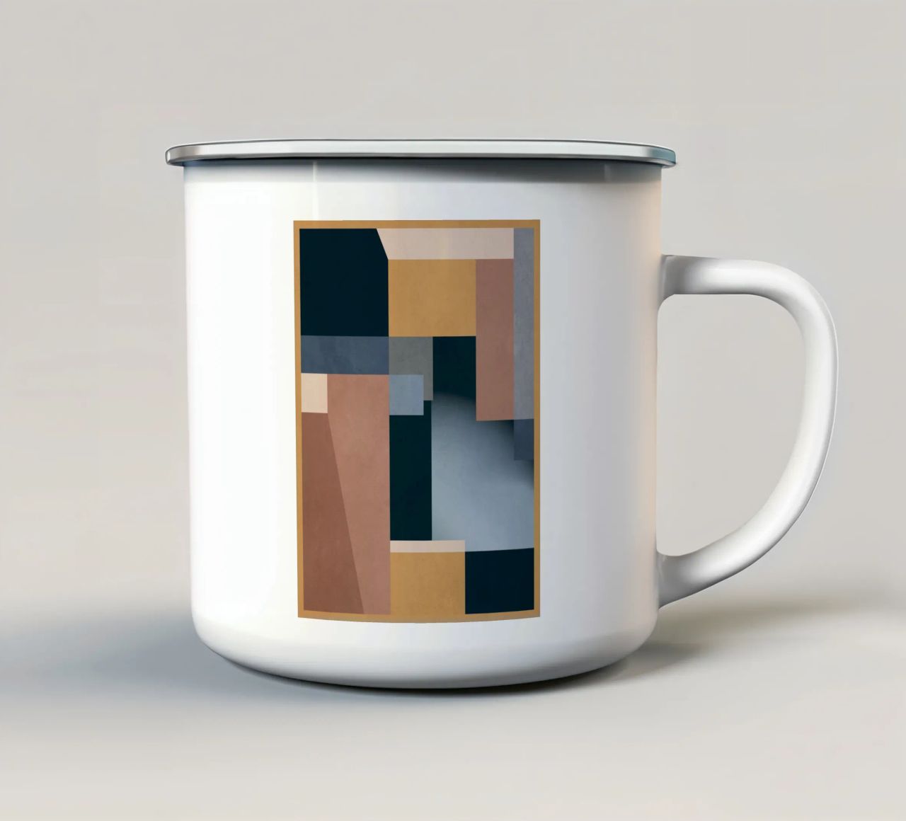Astrazione moderna Mousse di moka 5 tazza in smalto da Gaite