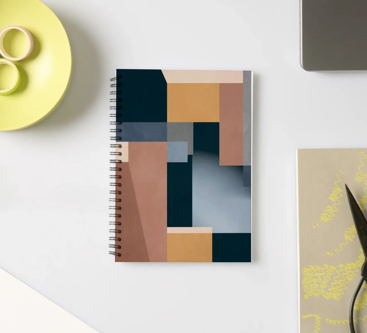 Modern Abstraction Mocha Mousse 5 spiral notebook by Gaite