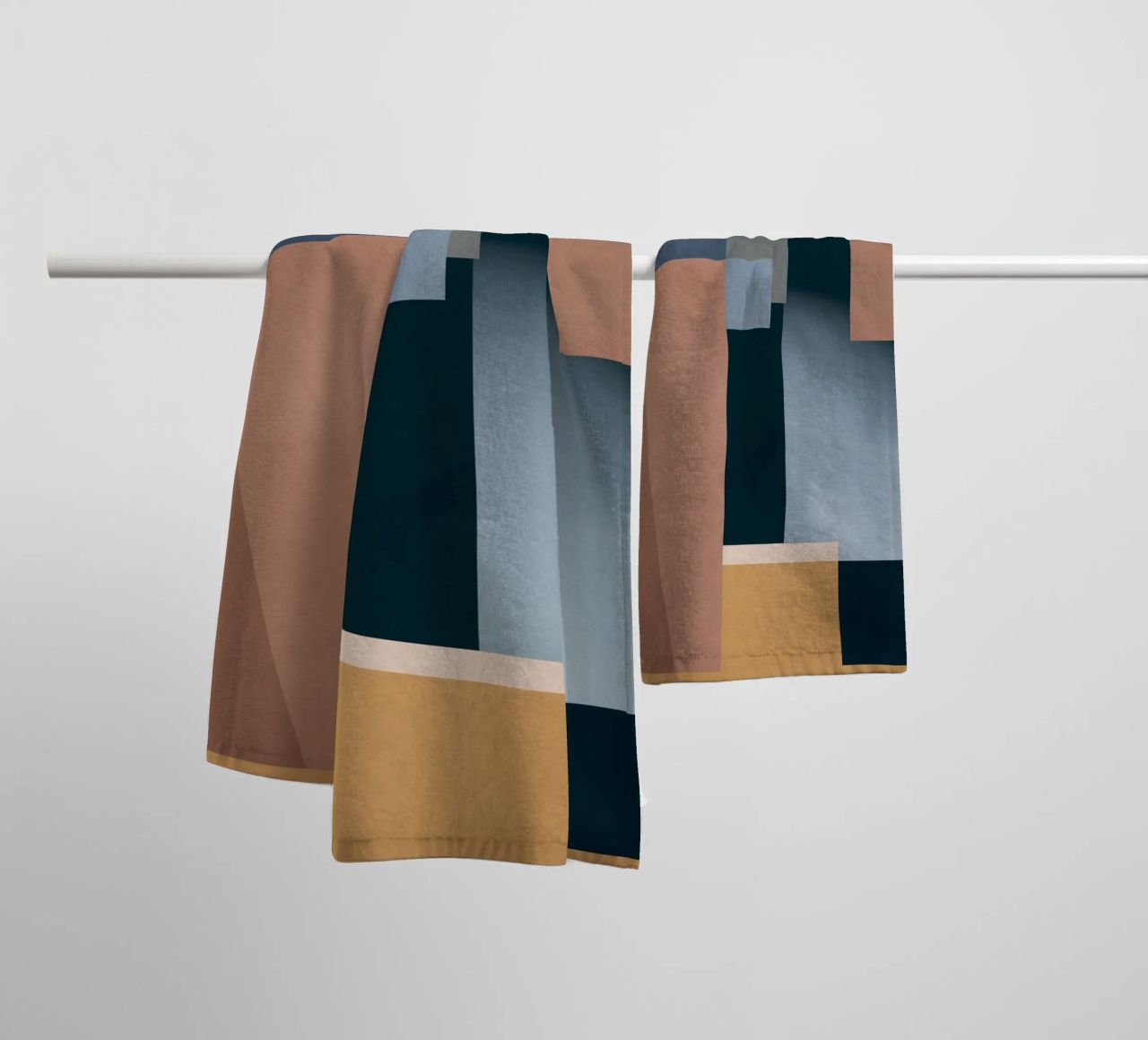 Modern Abstraction Mocha Mousse 5 towel by Gaite