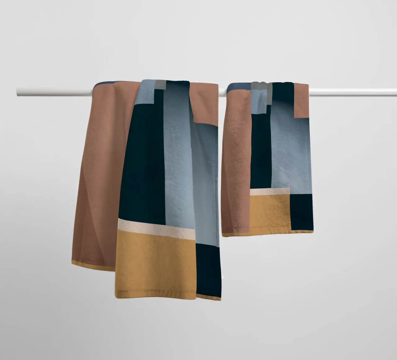 Modern Abstraction Mocha Mousse 5 towel by Gaite