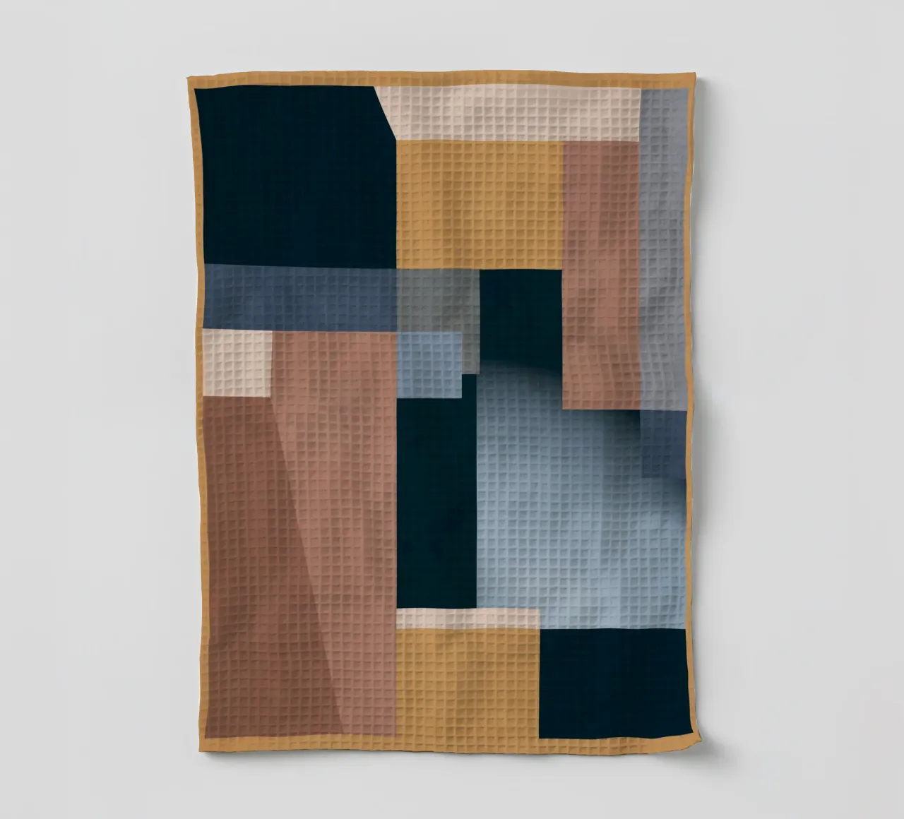 Modern Abstraction Mocha Mousse 5 tea towel by Gaite
