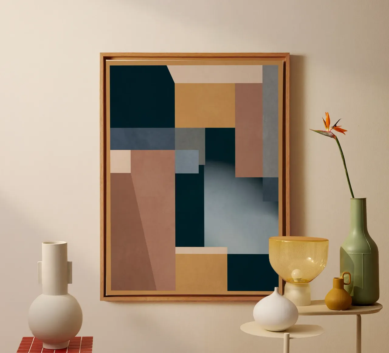 Abstraction moderne Mousse moka 5 toile avec Caisse américaine de Gaite