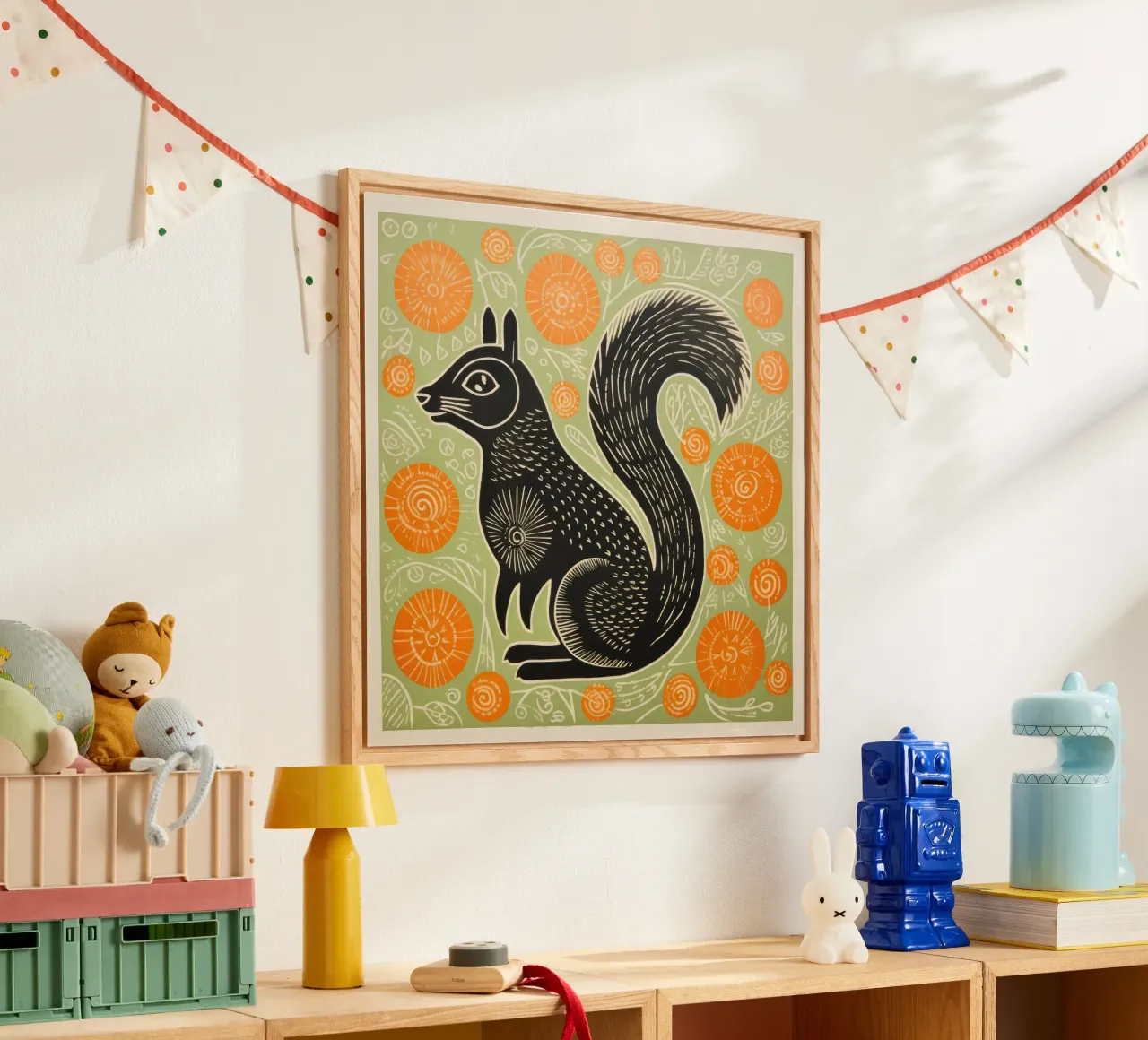 Green Squirrel plexiglass da Minimal Animal Art