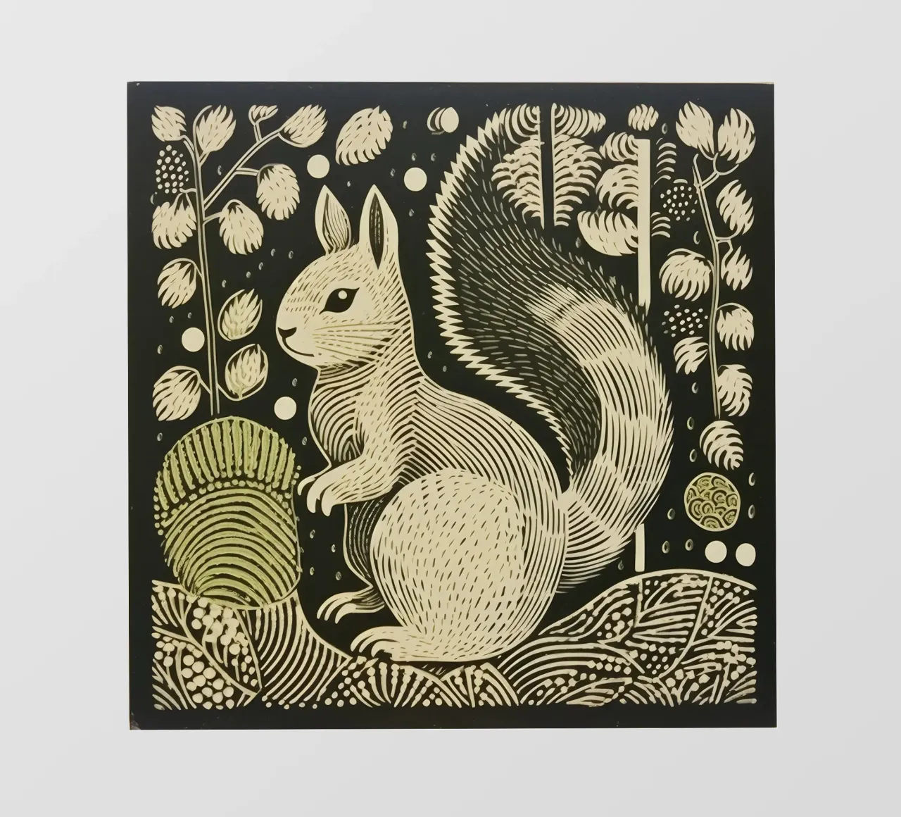 Scoiattolo verde 2 telo in pvc da Minimal Animal Art