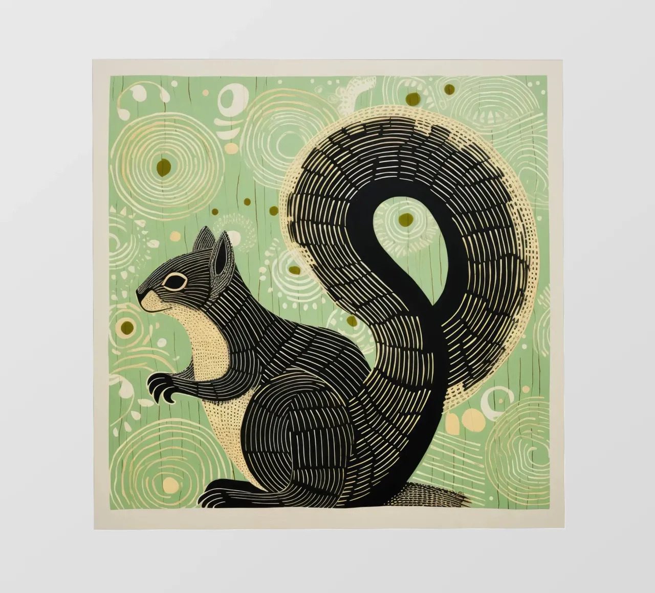 Green Squirrel 3 backlit film by Minimal Animal Art