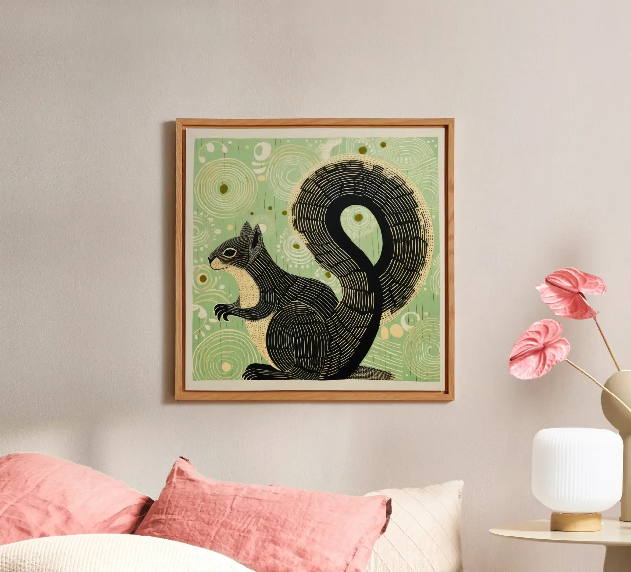 Green Squirrel 3 alu-dibond by Minimal Animal Art