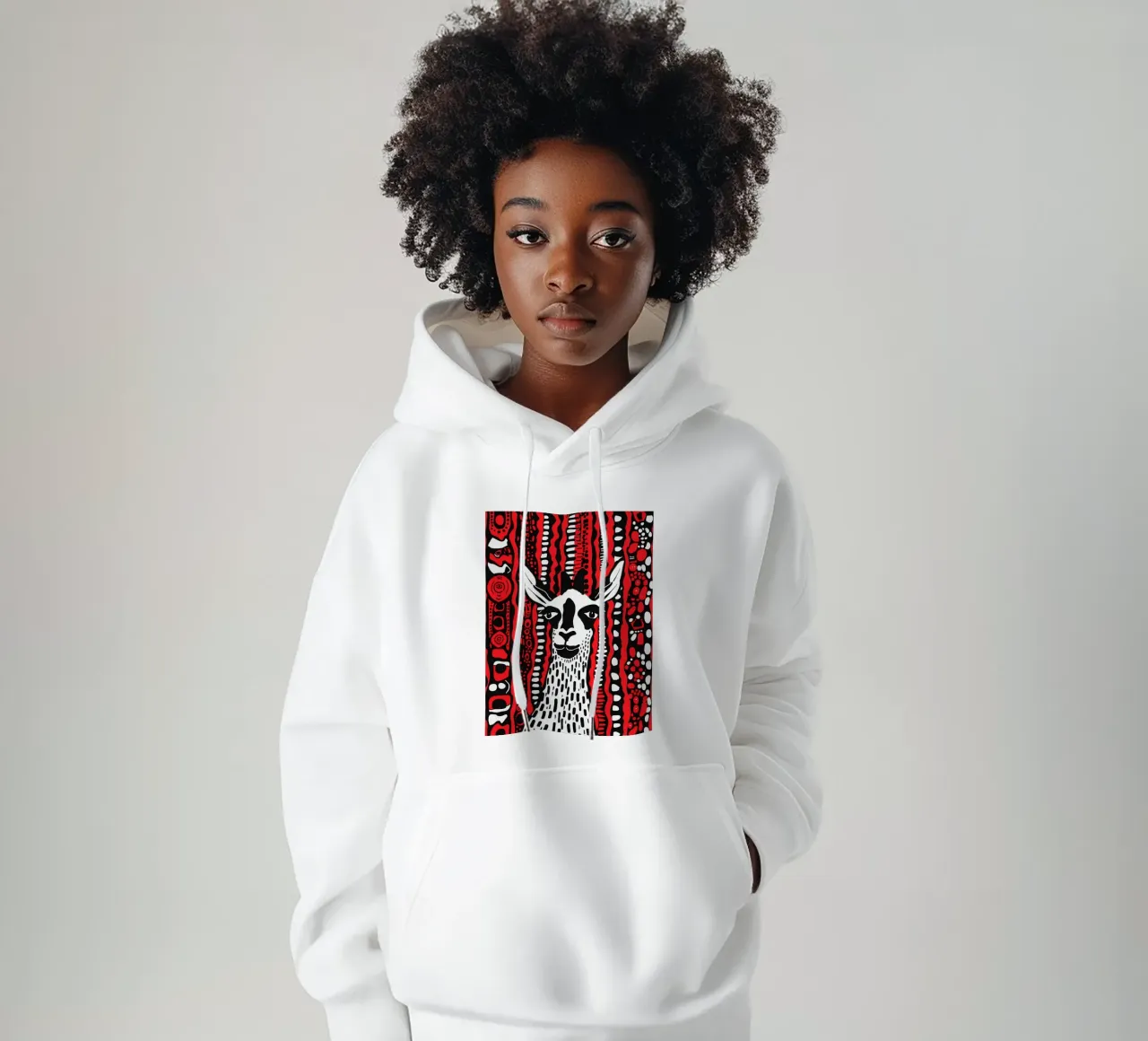 Red Lama sudadera con capucha de Hey Vincent