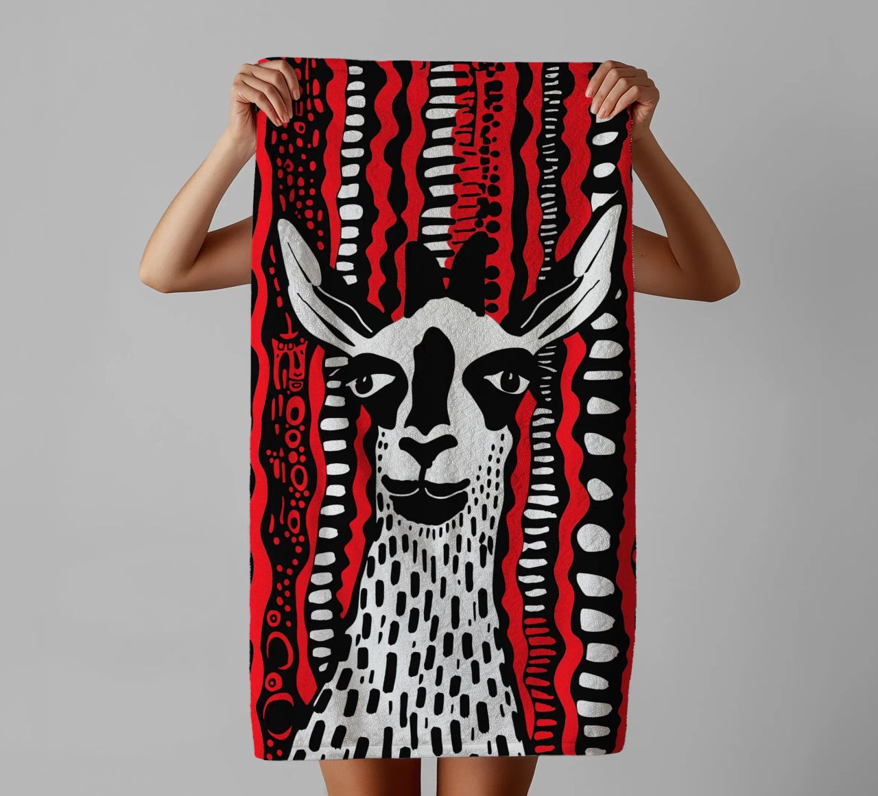 Red Lama serviette de bain de Hey Vincent