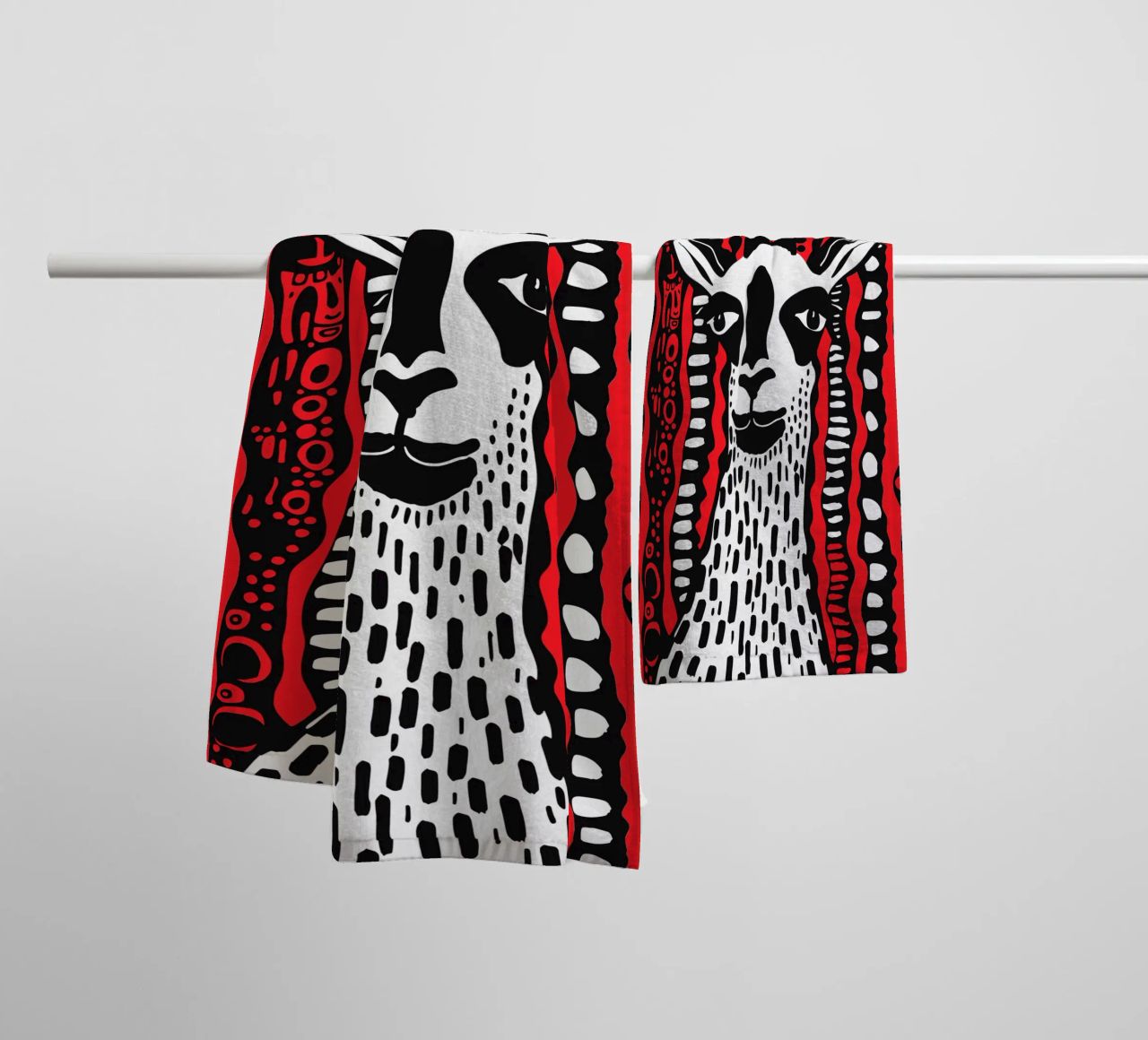 Red Lama serviette de bain de Hey Vincent