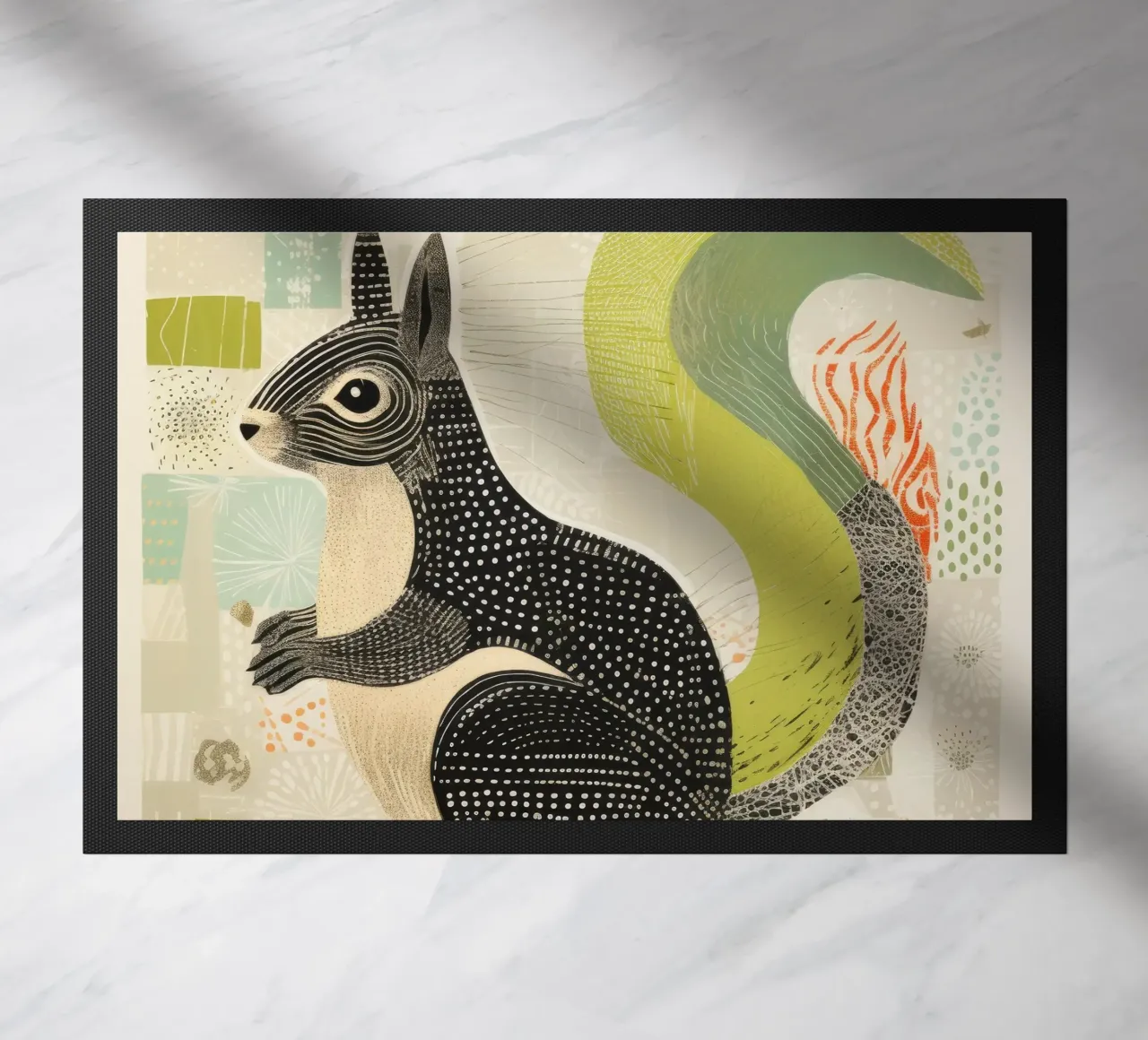 Scoiattolo verde 4 zerbino da Minimal Animal Art