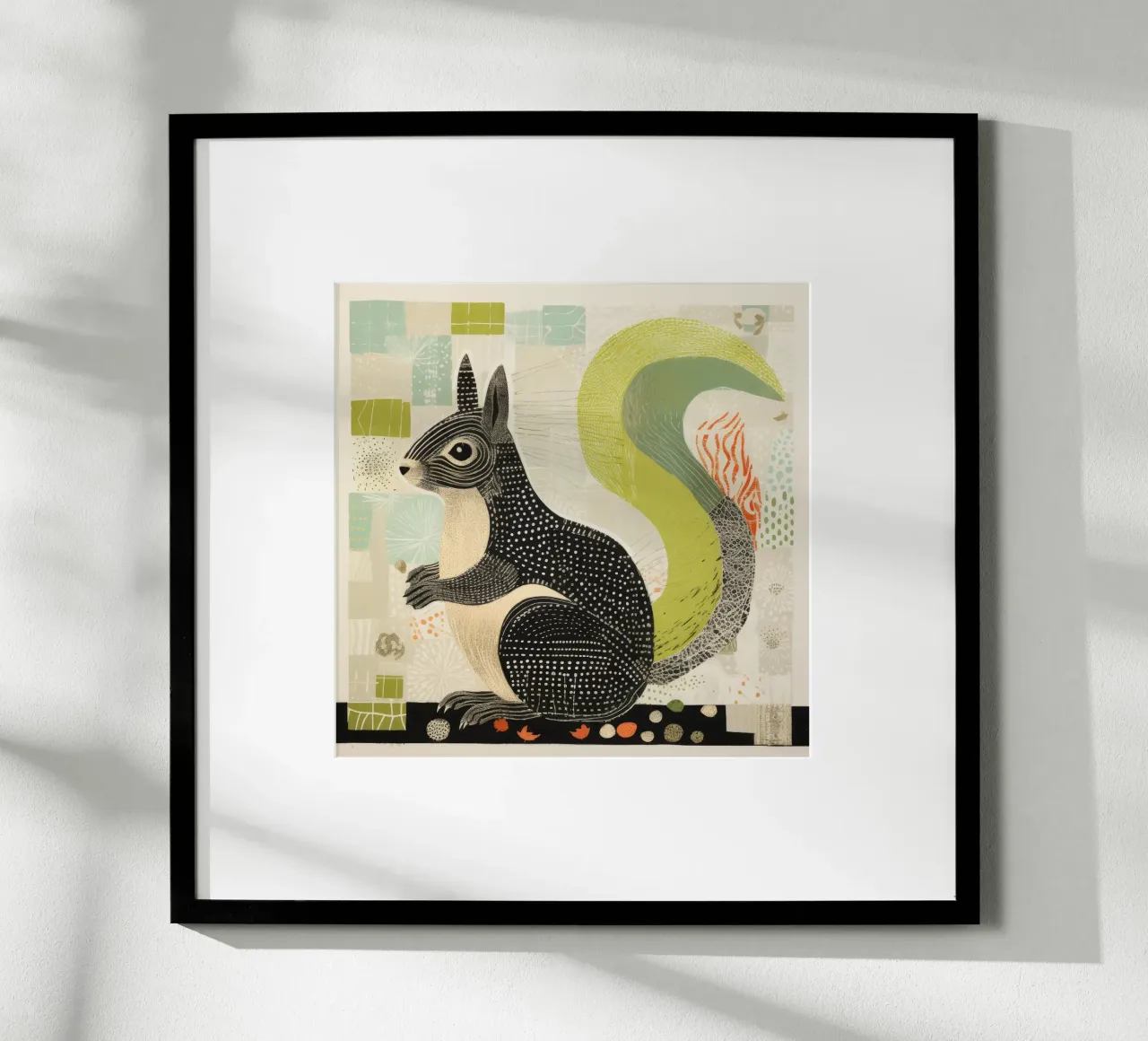 Écureuil vert 4 hahnemühle de Minimal Animal Art