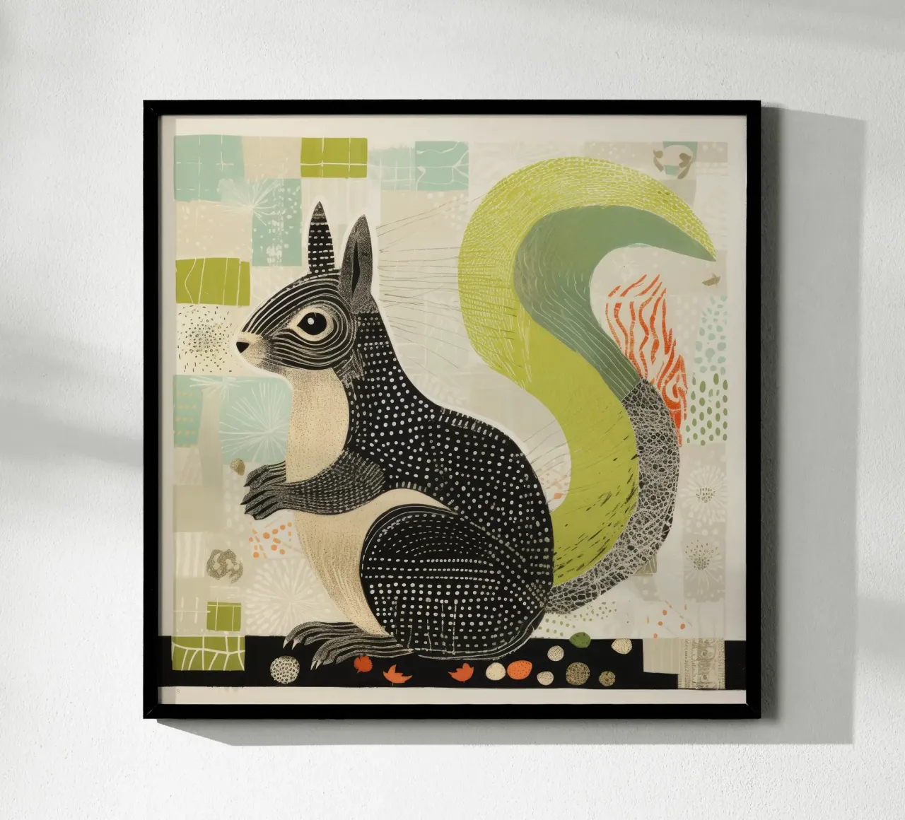 Écureuil vert 4 hahnemühle de Minimal Animal Art