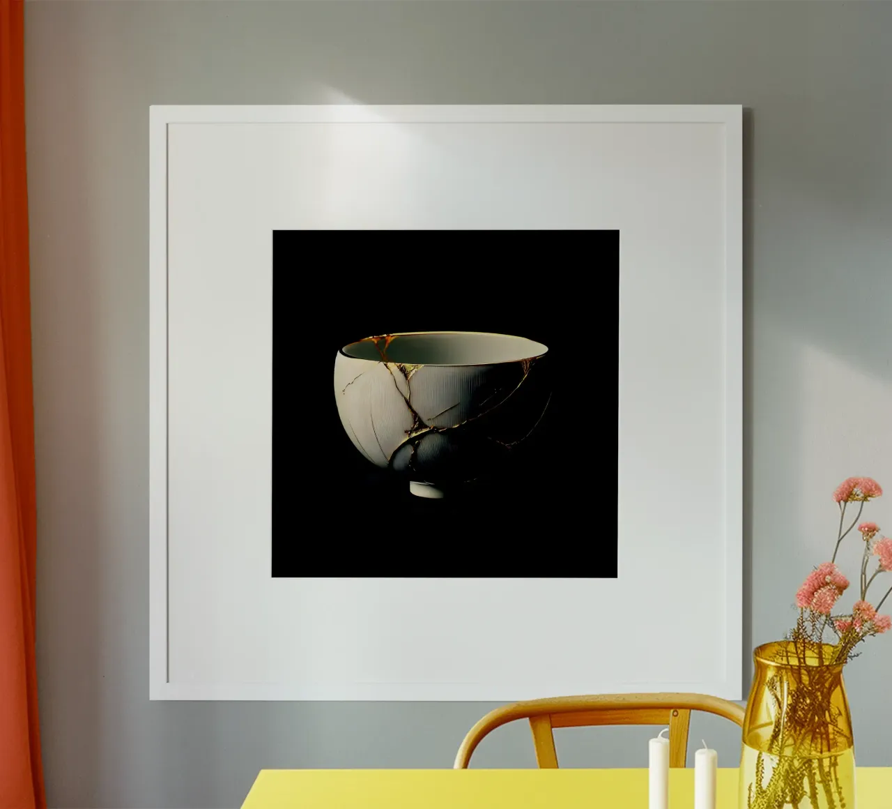 Ciotola Kintsugi - la bellezza dell'imperfezione poster con telaio in plastica da scHio