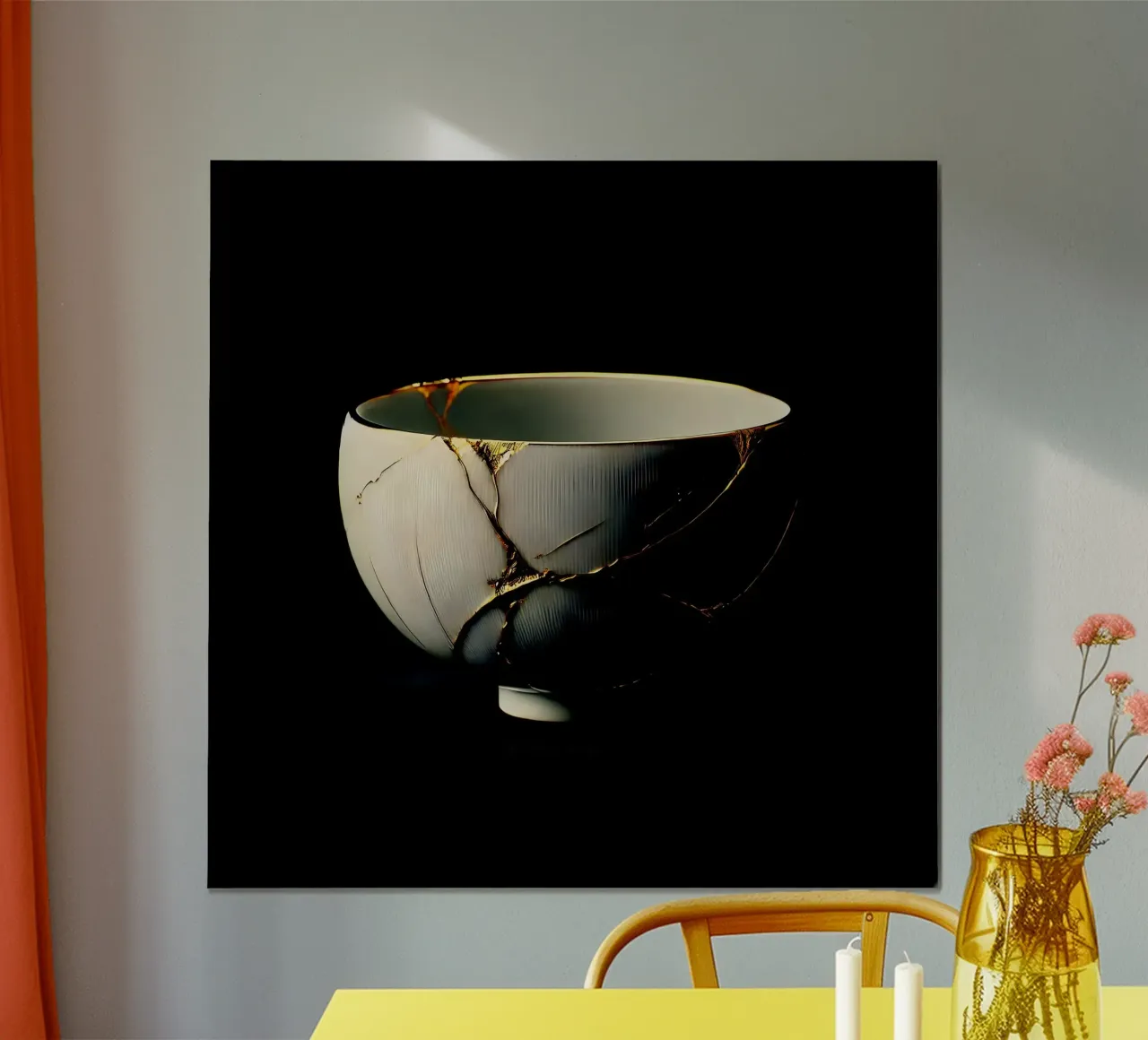 Ciotola Kintsugi - la bellezza dell'imperfezione poster con telaio in plastica da scHio