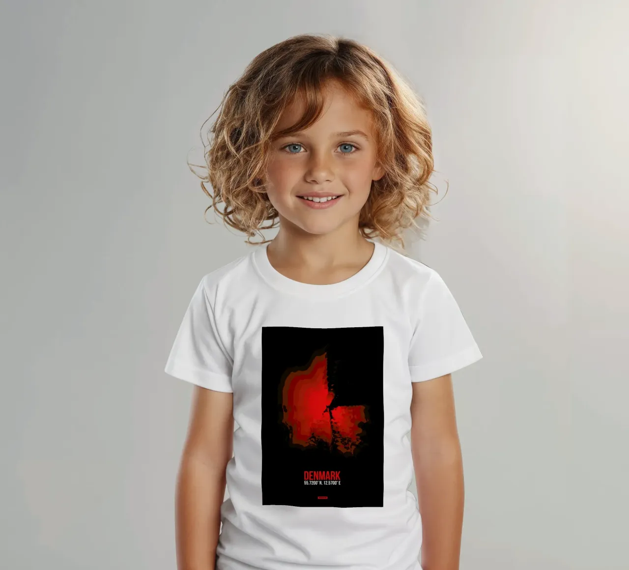 Denmark Radiant Map kids t-shirt by Naxart