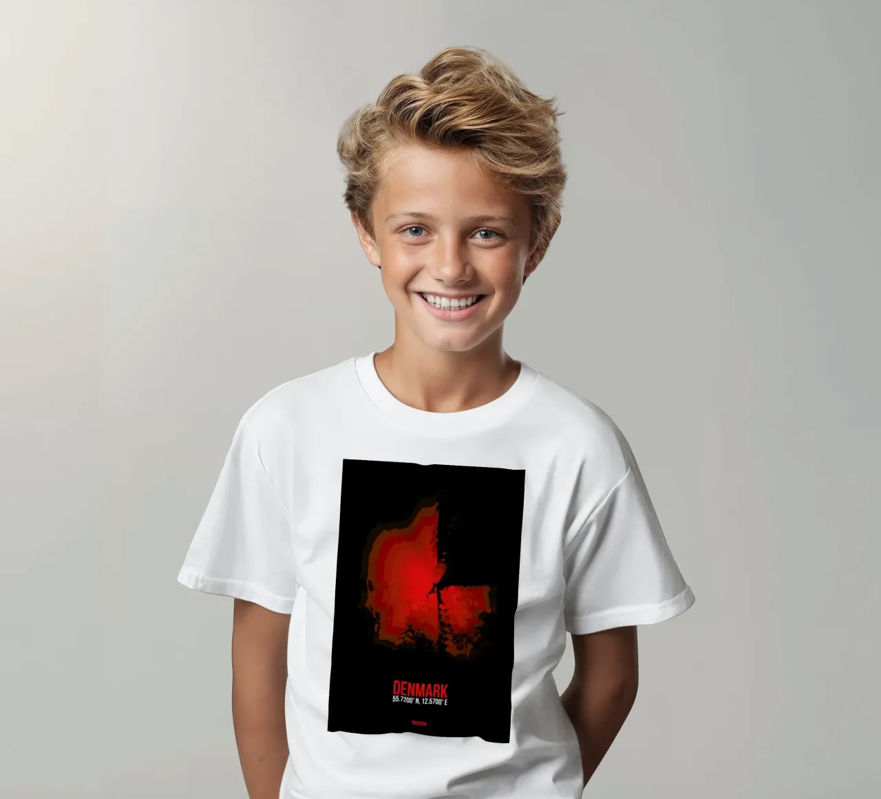 Denmark Radiant Map kids t-shirt by Naxart
