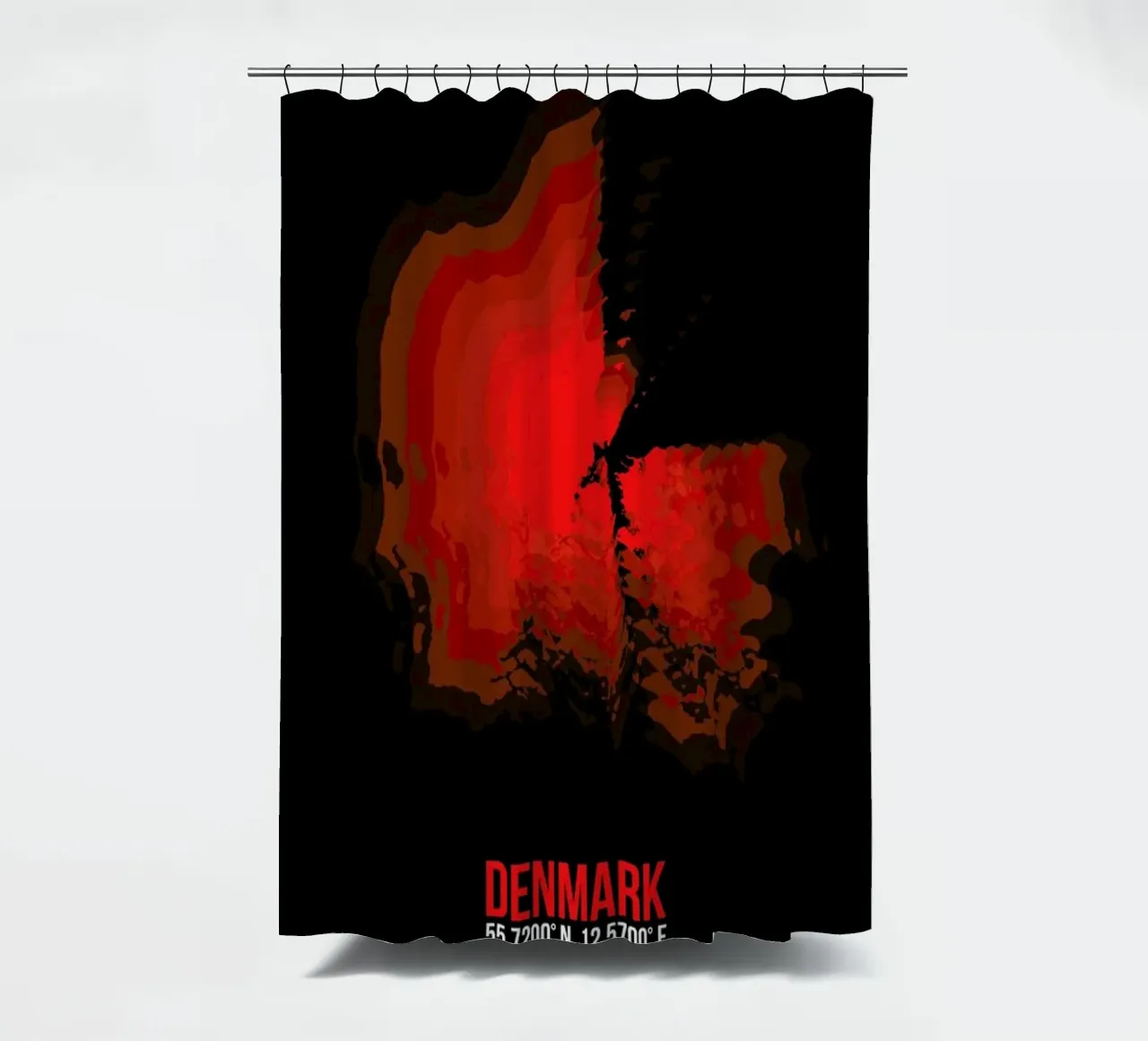 Denmark Radiant Map shower curtain by Naxart