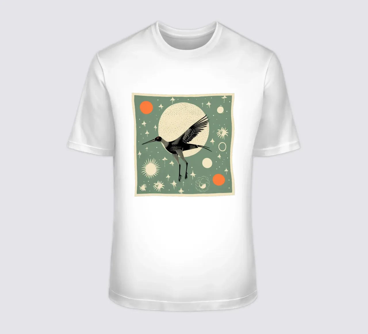 Green Stork 1 t-shirt by Minimal Animal Art