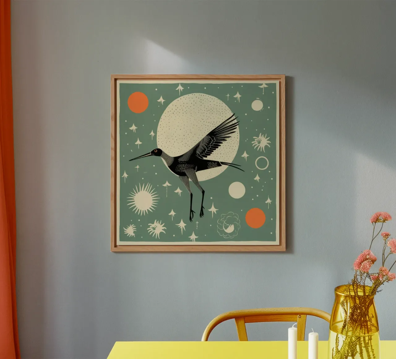 Green Stork 1 alu-dibond by Minimal Animal Art