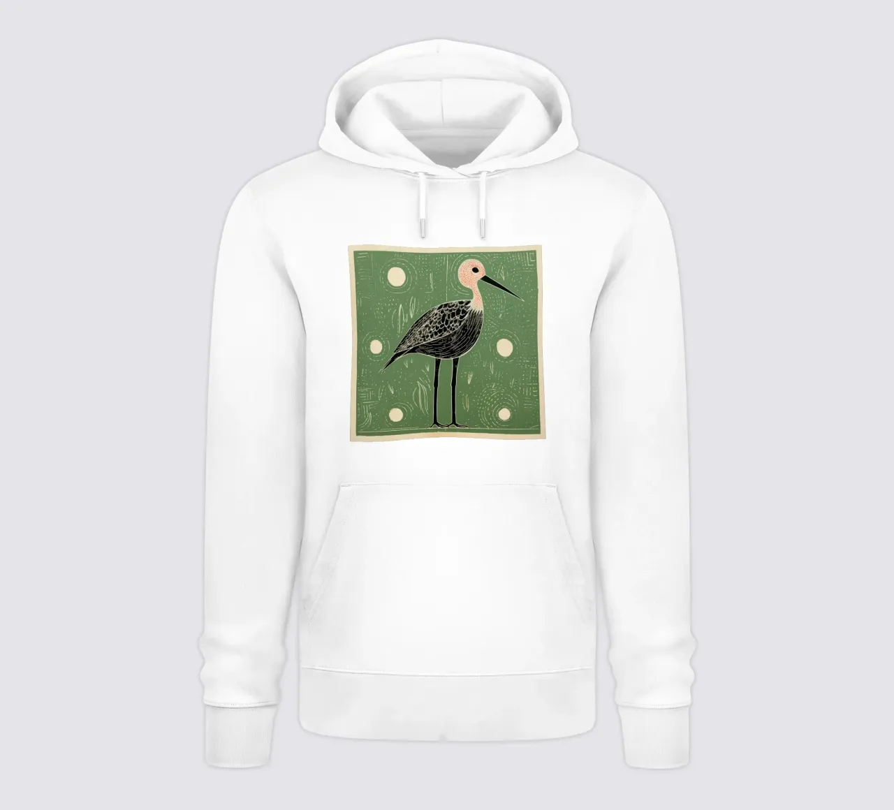 Cicogna verde 2 felpa con cappuccio da Minimal Animal Art