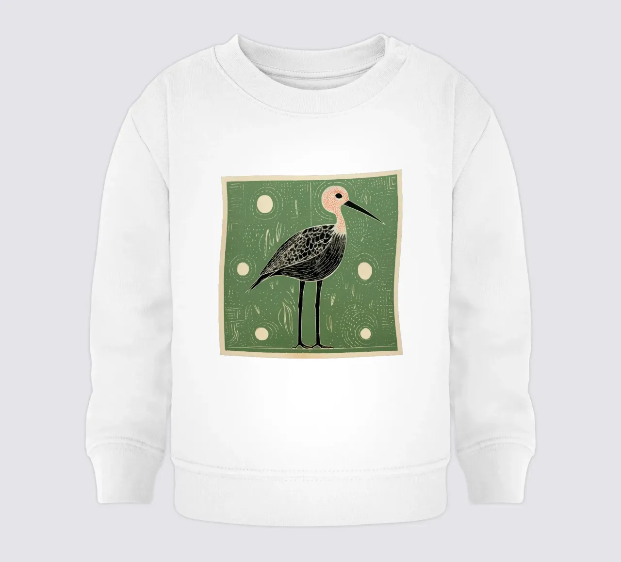Cicogna verde 2 felpa neonato da Minimal Animal Art