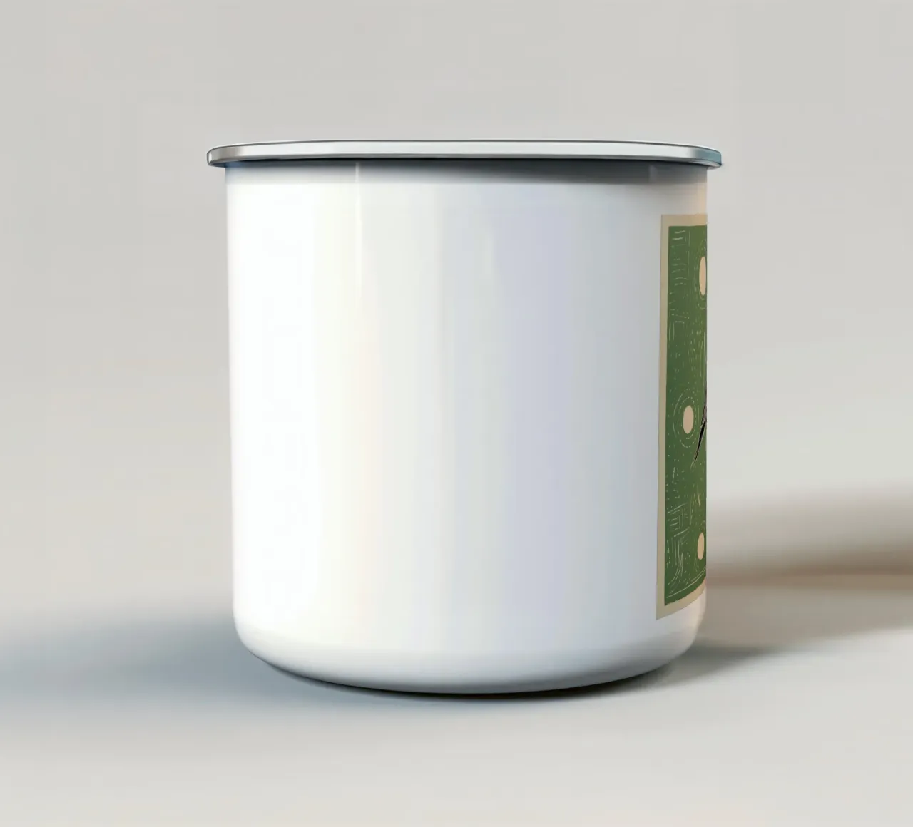 Cicogna verde 2 tazza in smalto da Minimal Animal Art