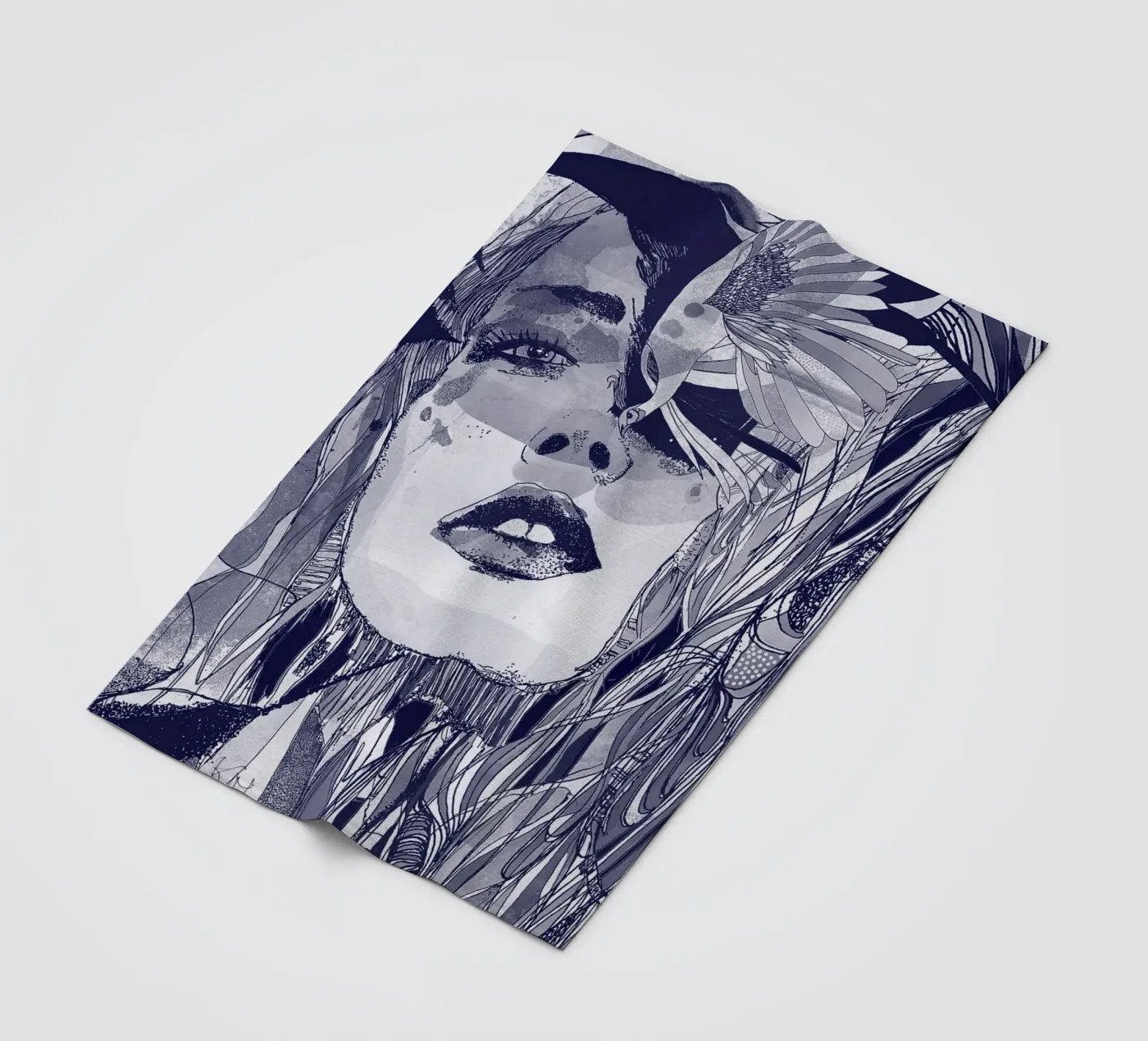 blu fleecedeken van Giulio Iurissevich