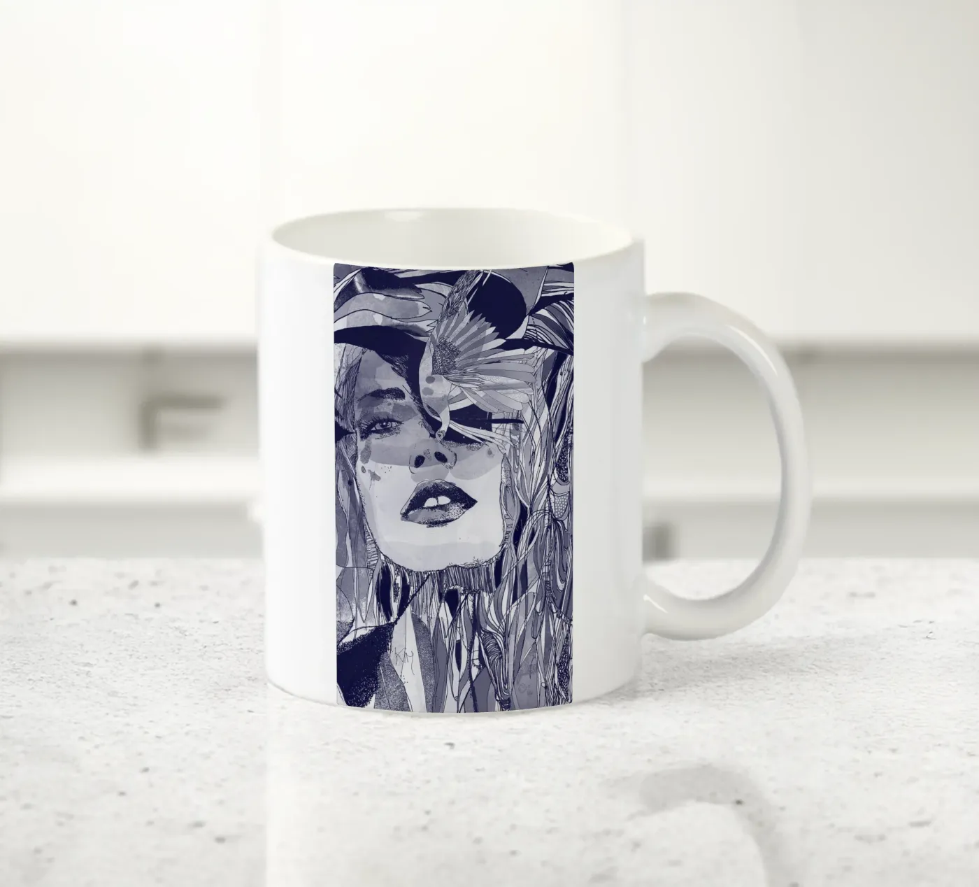 blu ceramic mug by Giulio Iurissevich