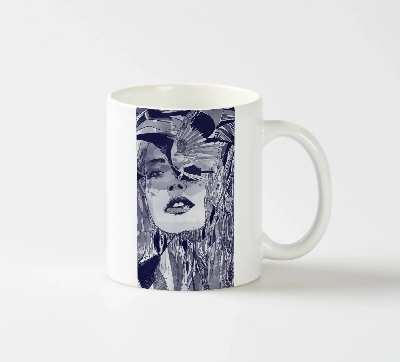 blu ceramic mug by Giulio Iurissevich