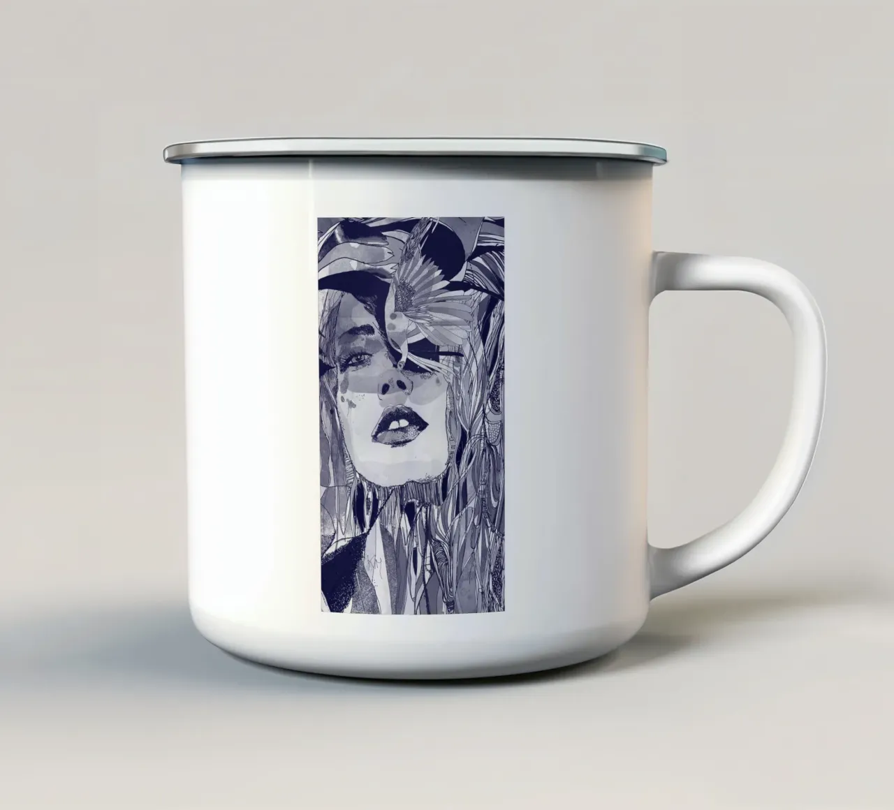 blu tazza in smalto da Giulio Iurissevich