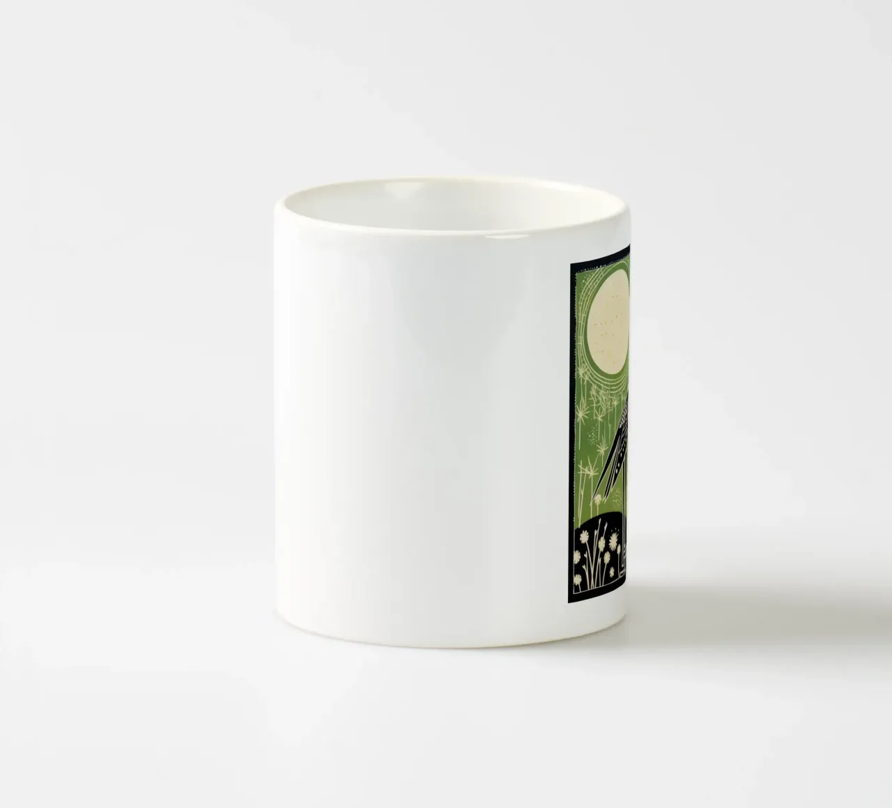 Cicogna verde 4 tazza in ceramica da Minimal Animal Art