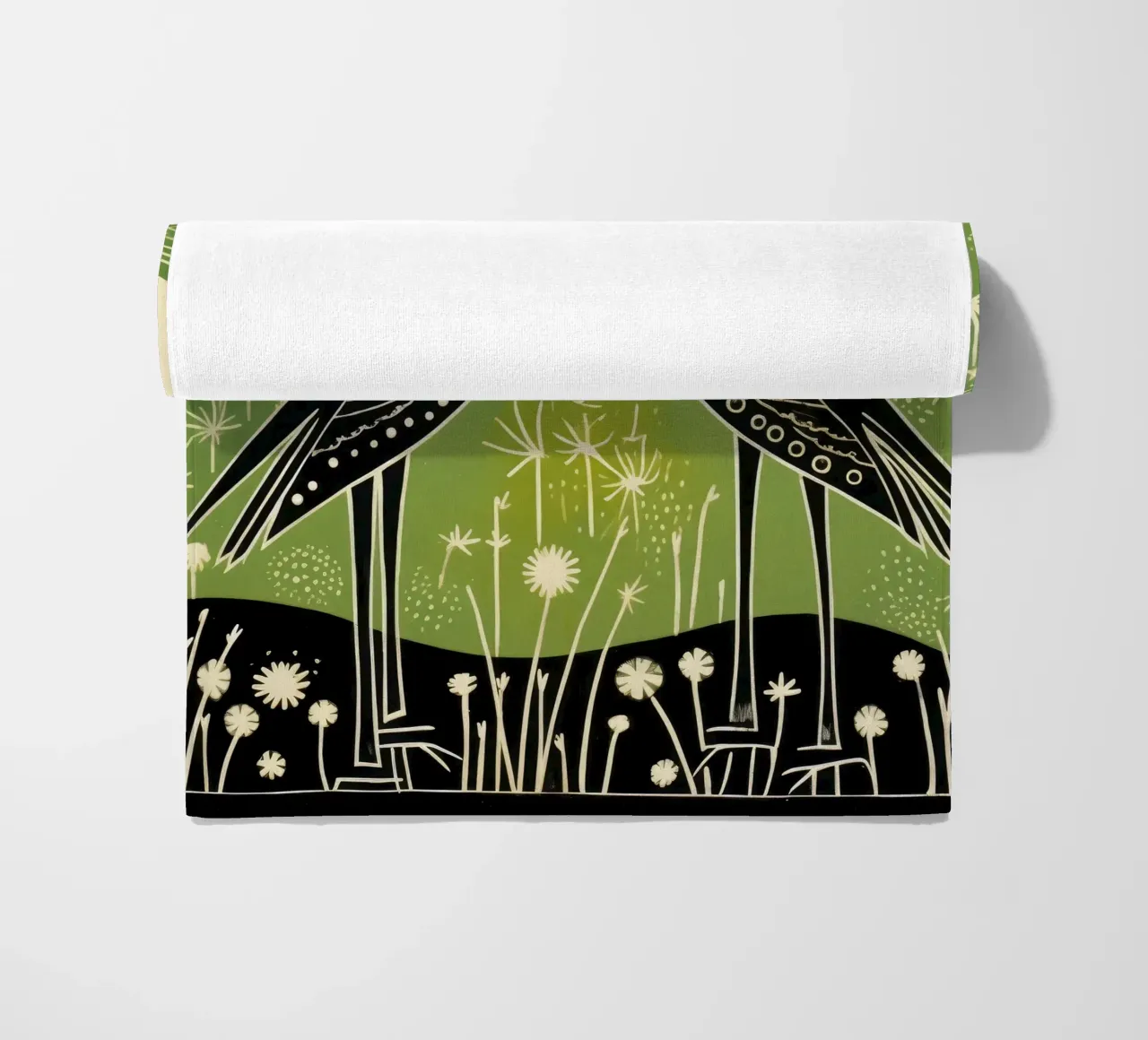 Cicogna verde 4 telo mare da Minimal Animal Art