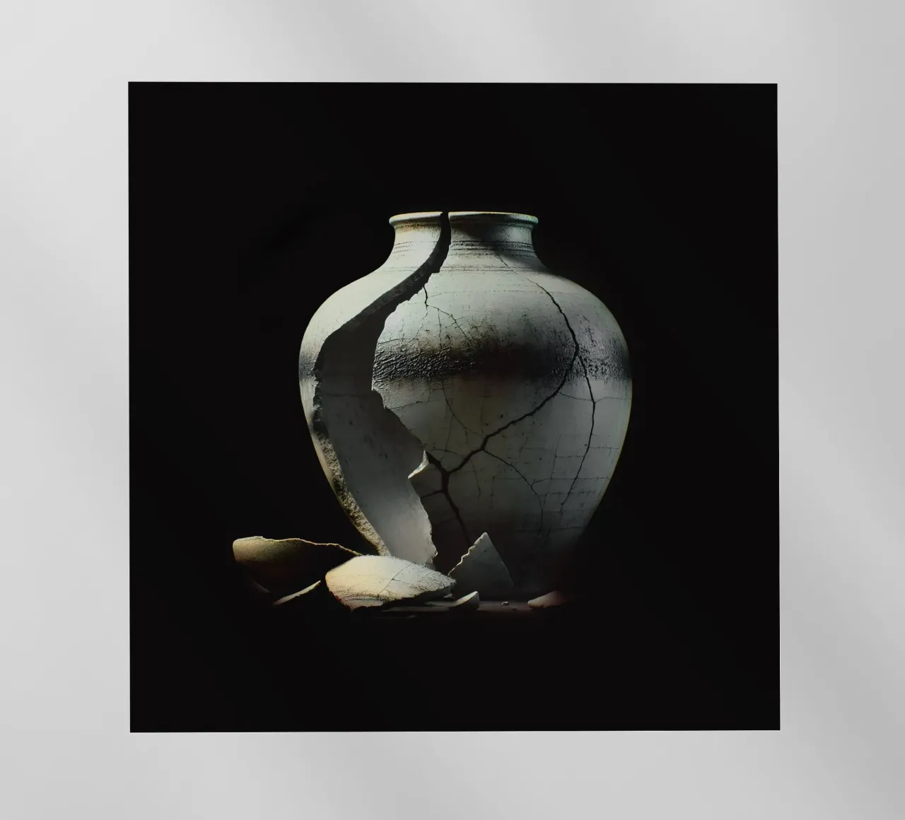 Vaso rotto: un simbolo di caducità pellicola backlit da scHio