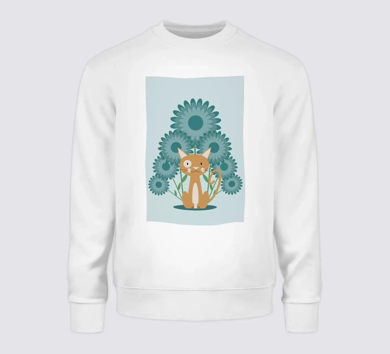 Cat In The Flowerfield felpa da Karin Bijlsma